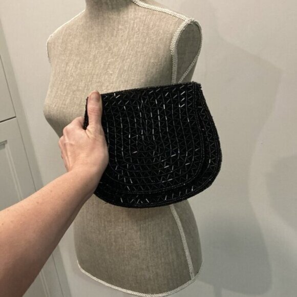 Black Beaded Clutch - Picture 3 of 12